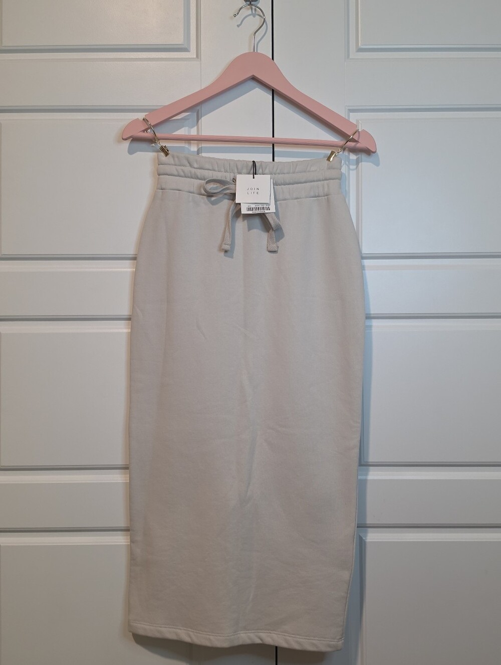 Zara Beige Fleece Drawstring Skirt Size Small